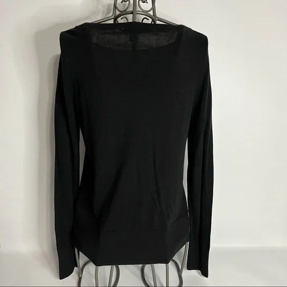 Halogen Black Boat Neck Pima Cotton & Viscose Sweater Size Medium - Picture 6 of 11